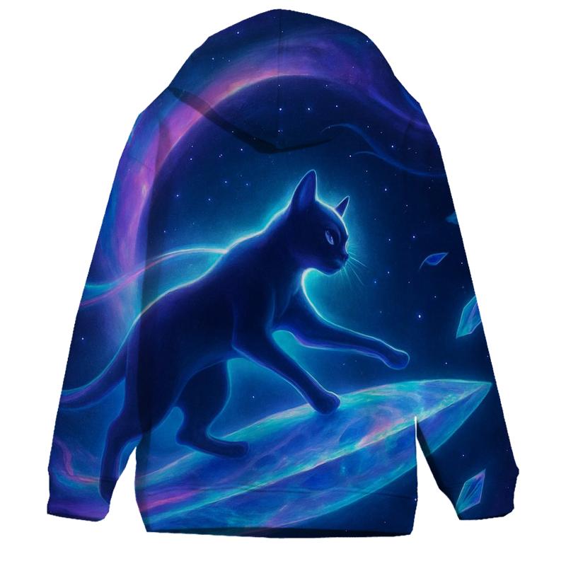 Nebula Voyager Cat embroidered hoodies