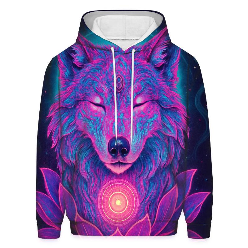 Neon Lotus Wolf Dream custom hoodies