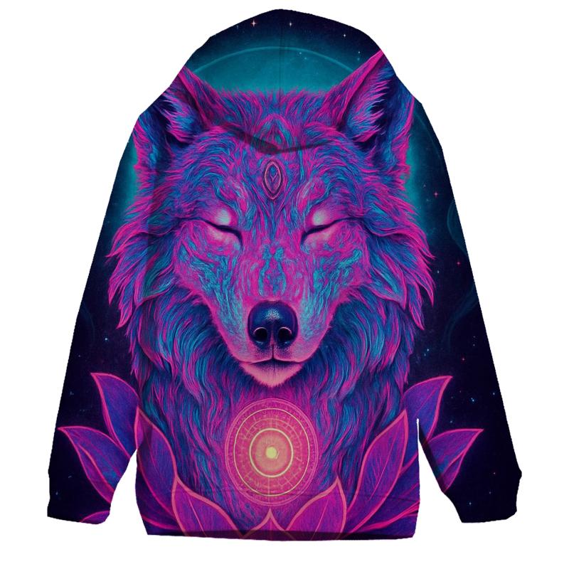 Neon Lotus Wolf Dream custom hoodies