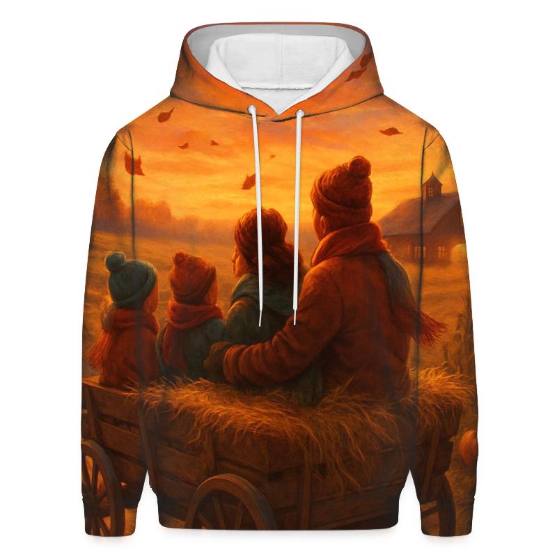 Sunset Hayride To The Harvest Feast premium hoodies