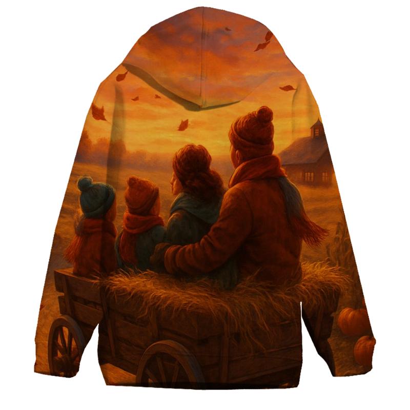 Sunset Hayride To The Harvest Feast premium hoodies