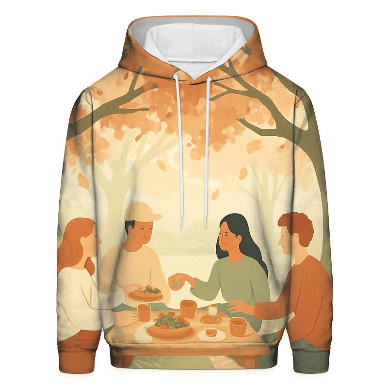 Thankful Autumn Picnic Under The Oaks lightweight hoodies