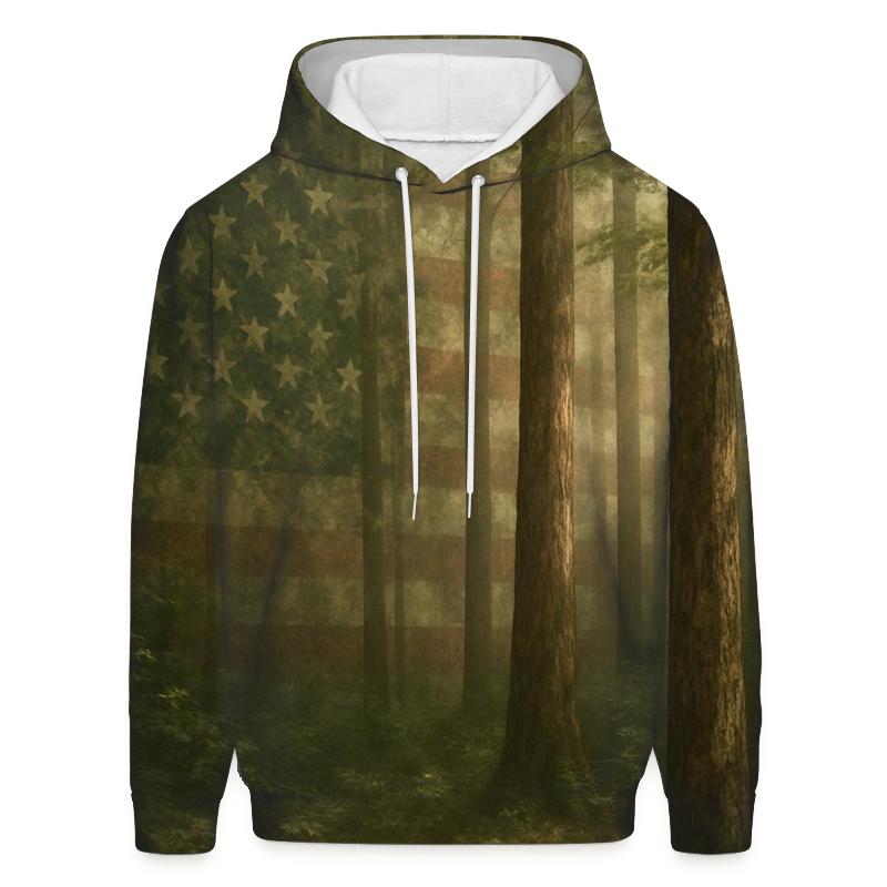 Forest Camouflage Stars Under Canopy zip-up hoodies