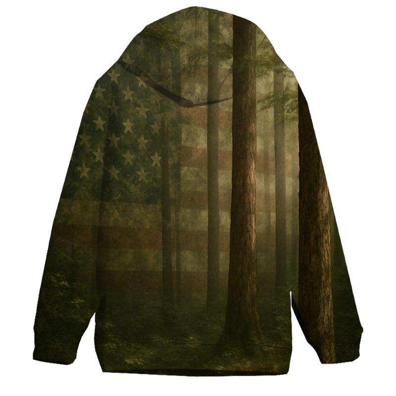 Forest Camouflage Stars Under Canopy zip-up hoodies