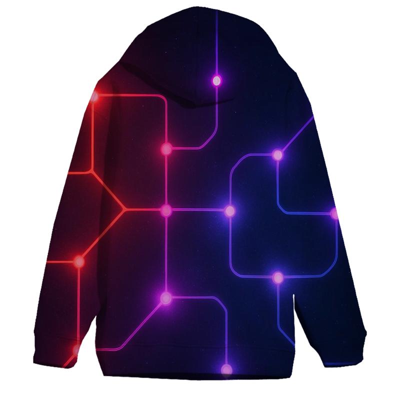 Starlit Circuit Gradient Grid zip-up hoodies