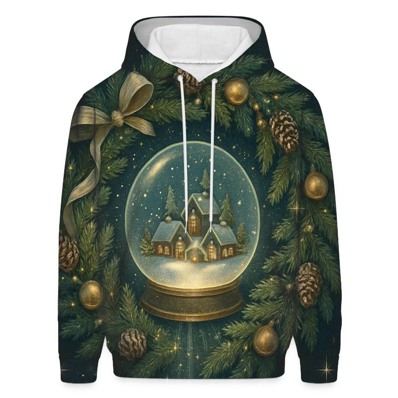 Magical Snow Globe Wreath Portal graphic hoodies