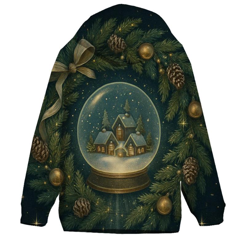 Magical Snow Globe Wreath Portal graphic hoodies