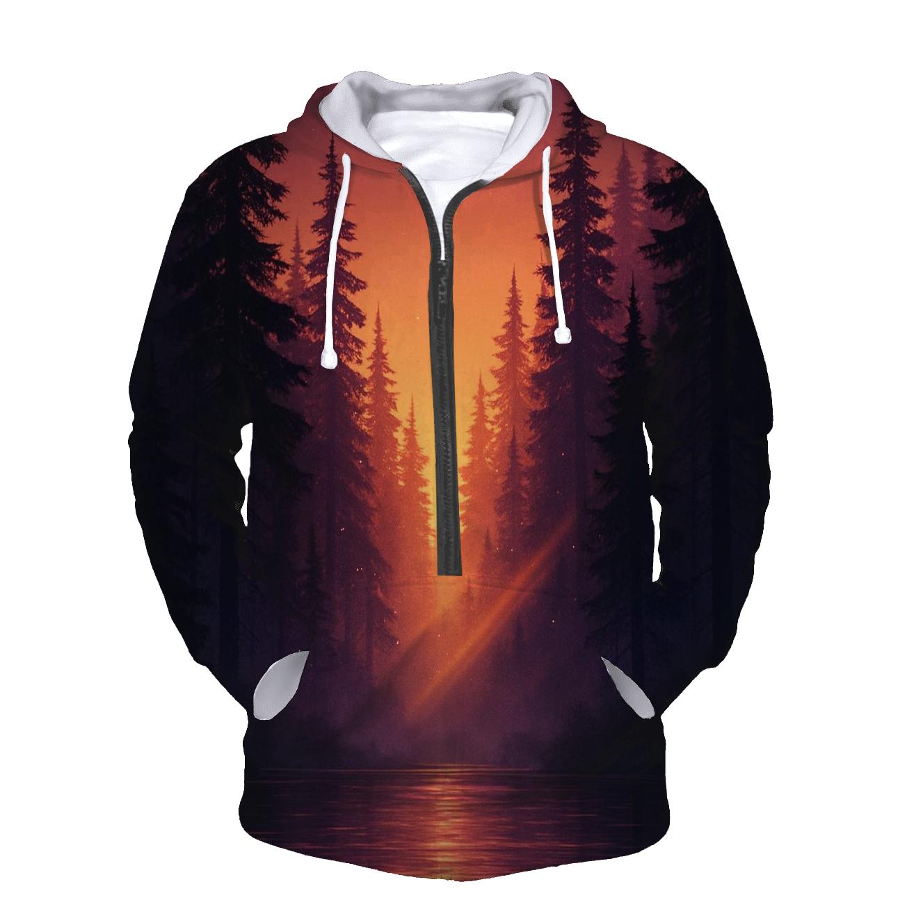 Forest Canopy Afterglow embroidered hoodies