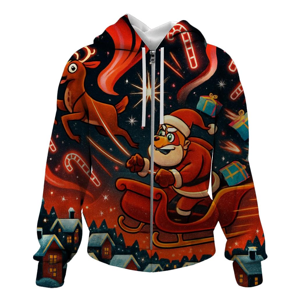 Galactic Reindeer Sleigh Parade heavyweight hoodies