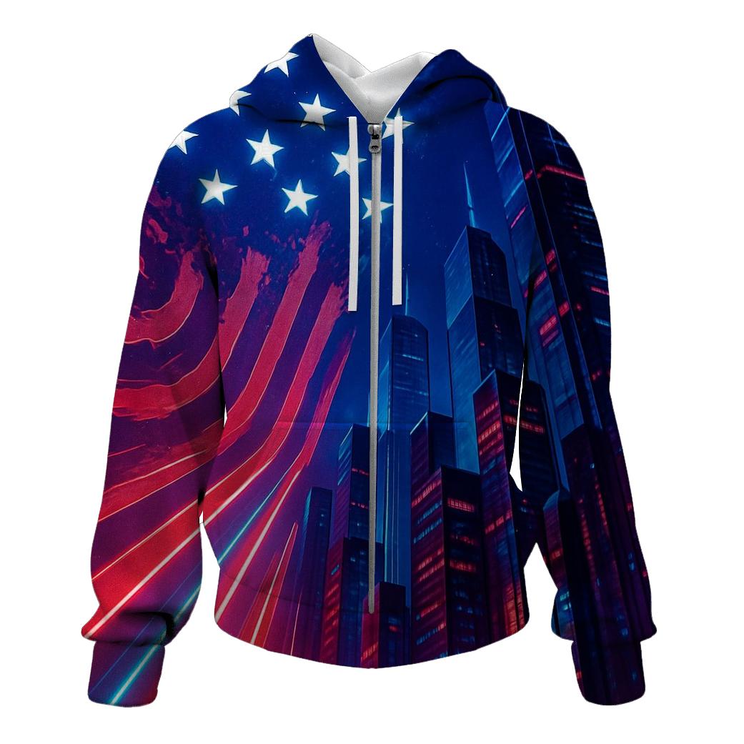 Neon Republic Skyline Flag heavyweight hoodies