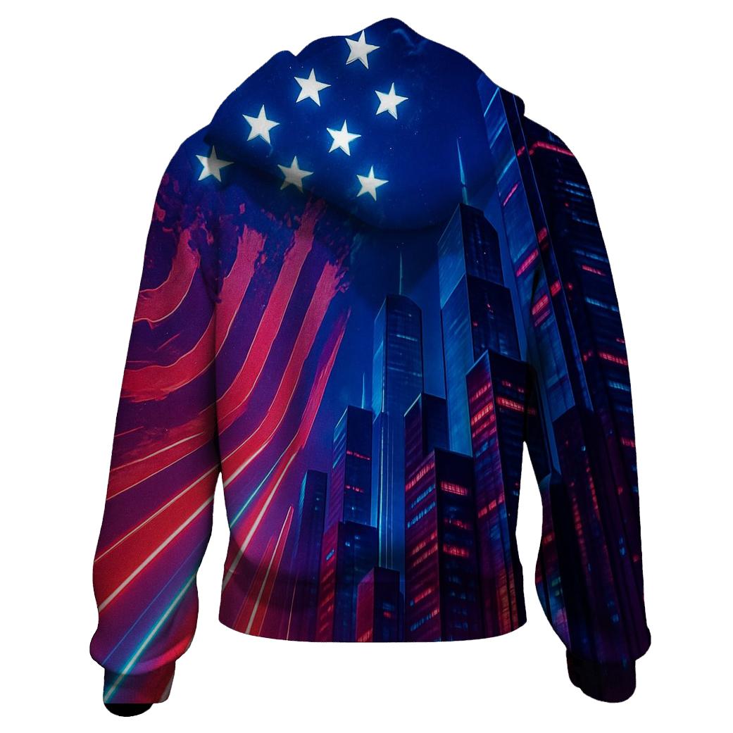 Neon Republic Skyline Flag heavyweight hoodies