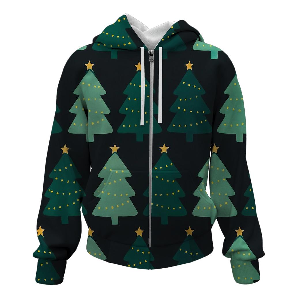 Emerald Fir Tree Checkerboard Glow hoodie styles