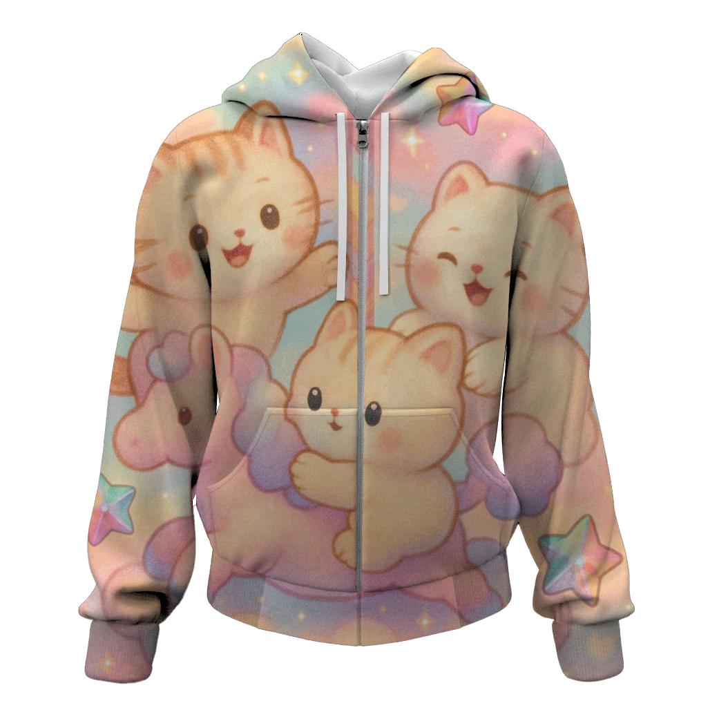 Candy Cloud Carousel Cats pullover hoodies