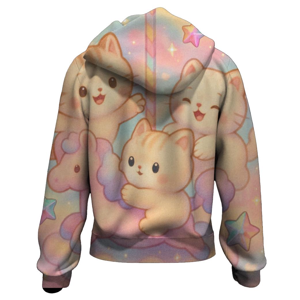 Candy Cloud Carousel Cats pullover hoodies