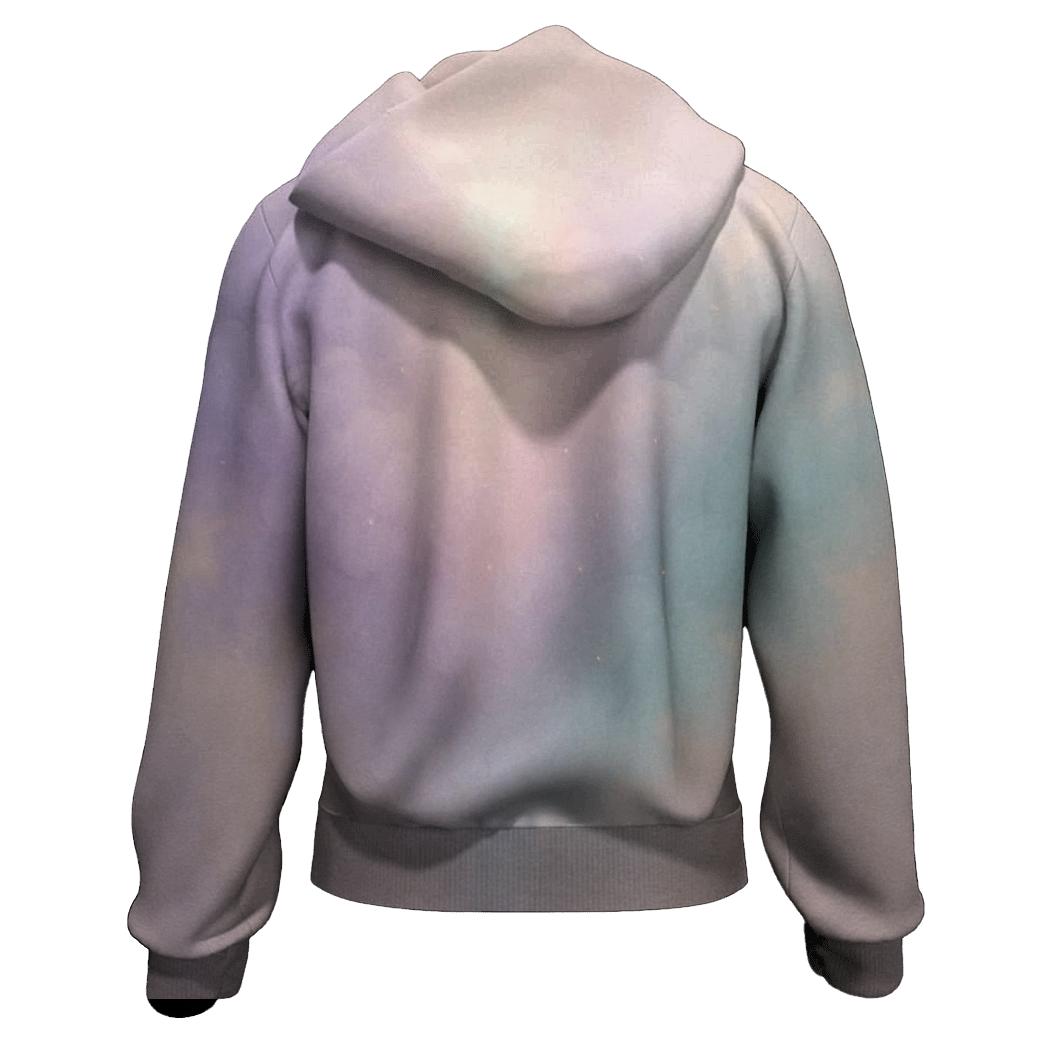 Cosmic Mist Gradient Bloom zip-up hoodies