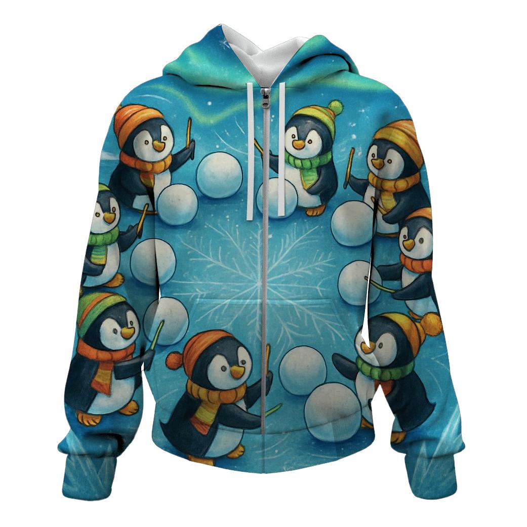 North Pole Penguin Snowball Orchestra pullover hoodies