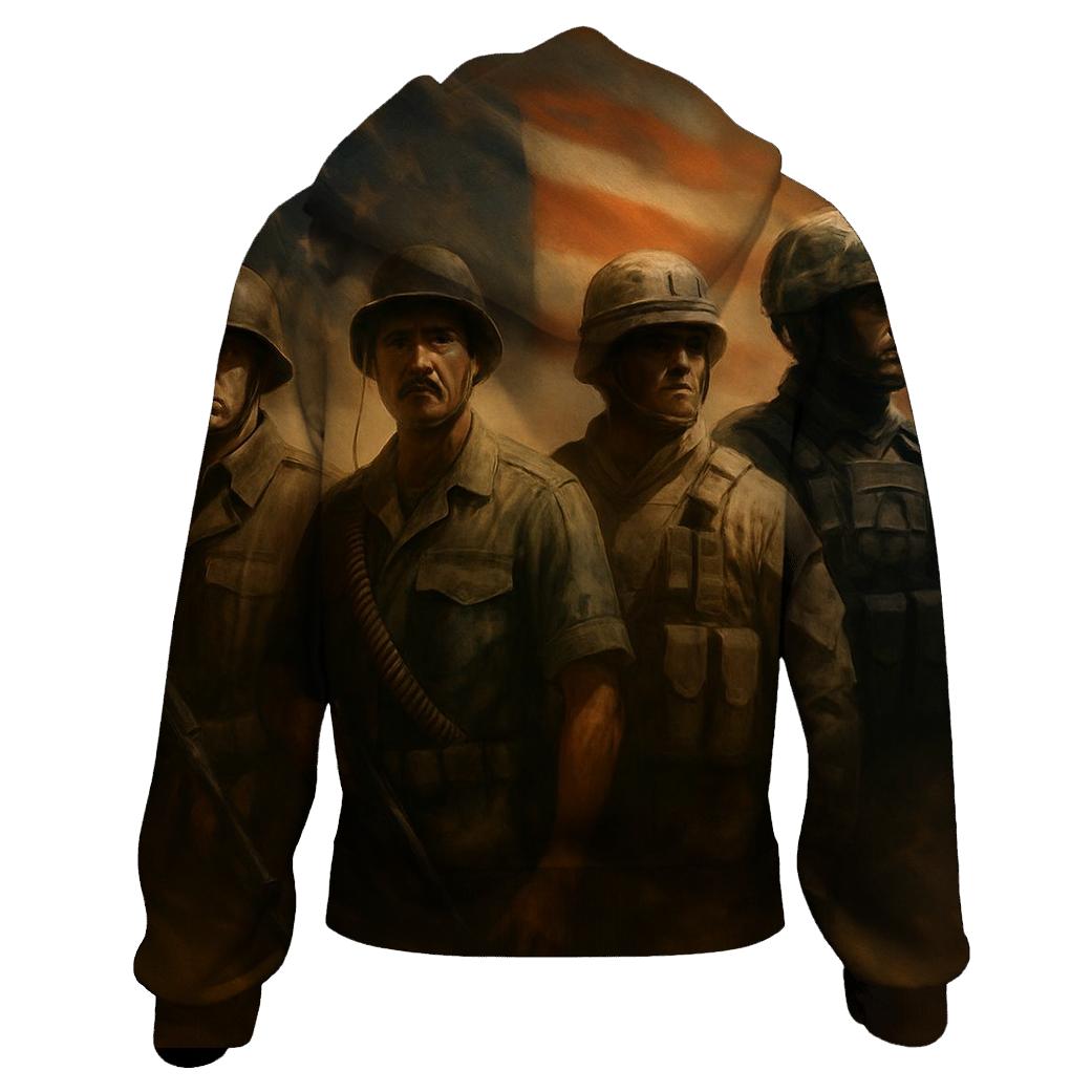 Brothers In Arms Under One Flag zip-up hoodies