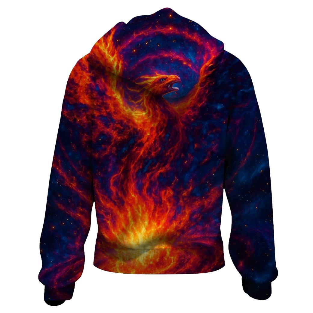 Phoenix Nebula Rebirth Surge zip-up hoodies
