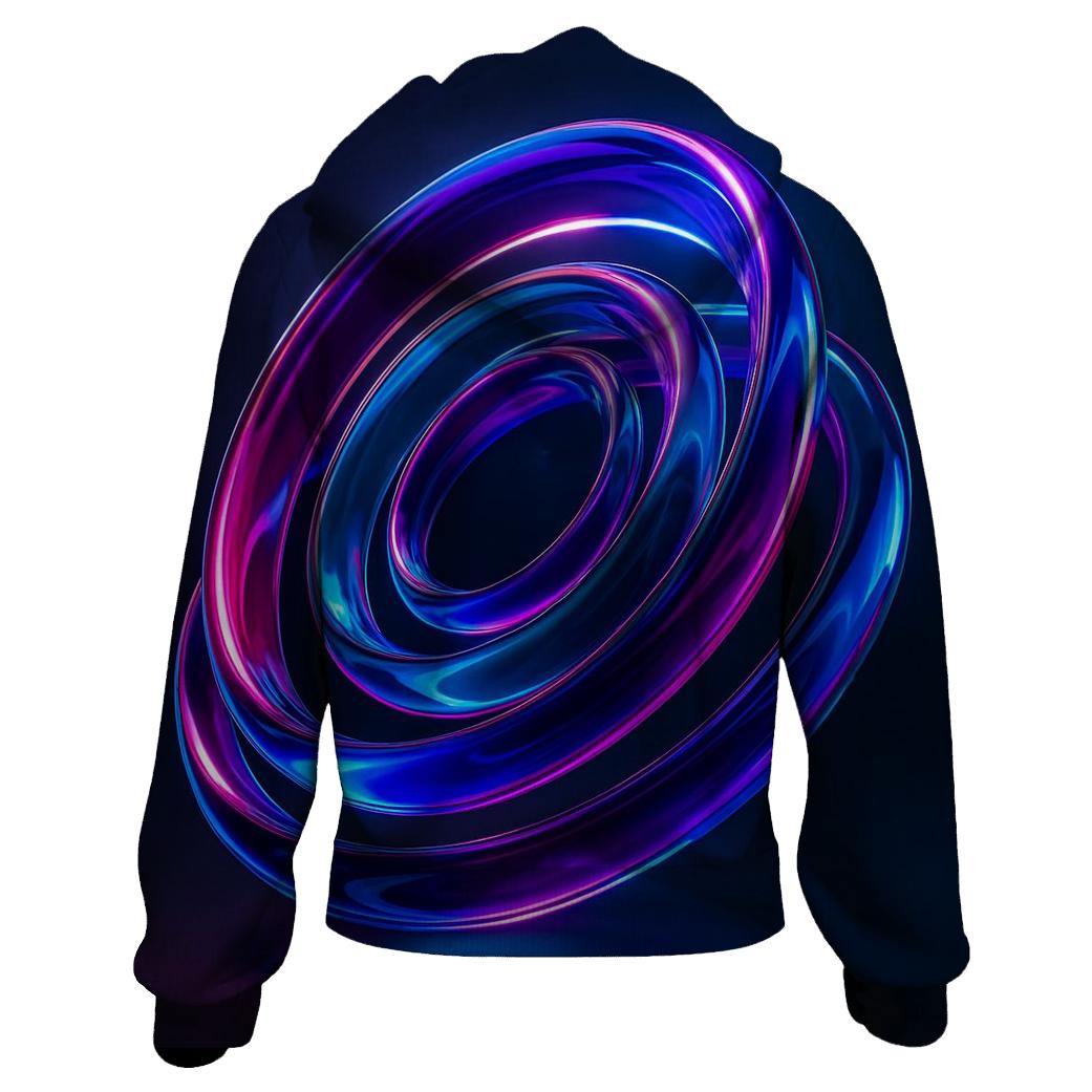 Orbiting Glass Gradient Rings graphic hoodies