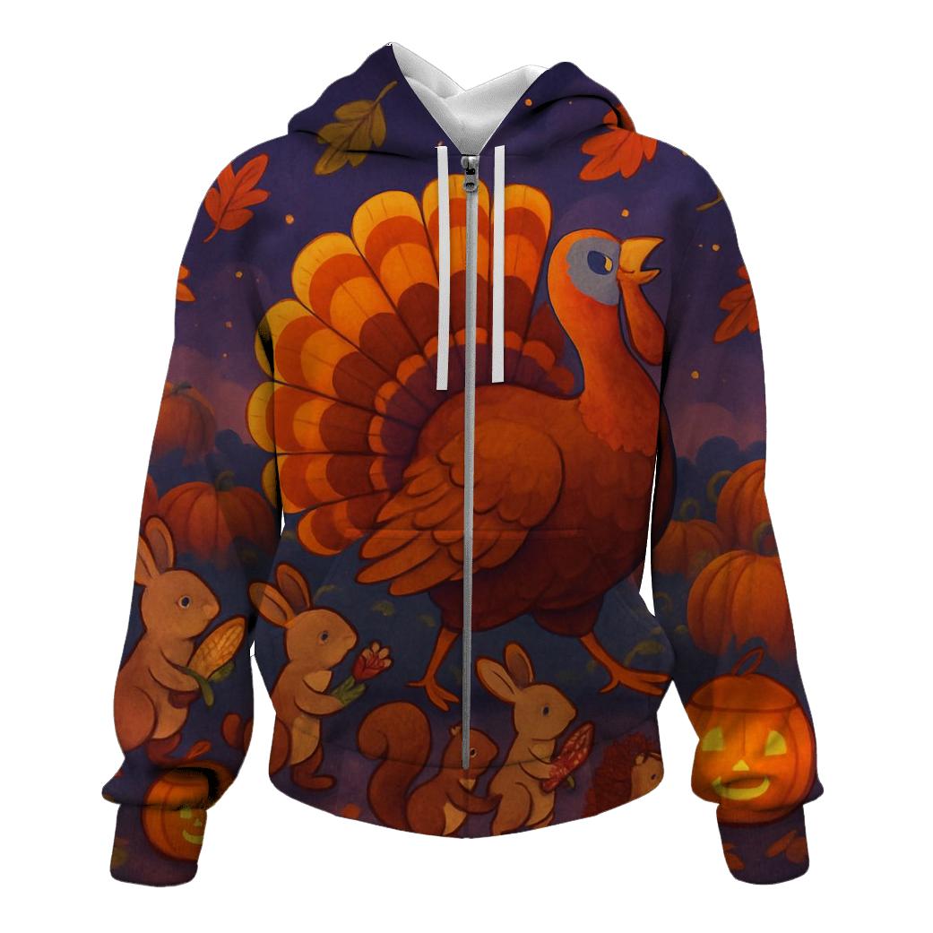 Turkey Parade In The Pumpkin Patch hoodie styles