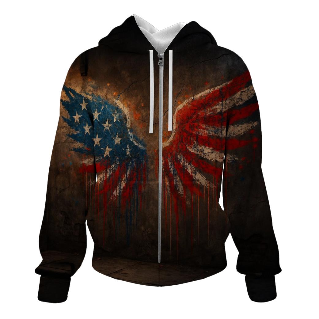Urban Graffiti Flag Wings hoodie styles