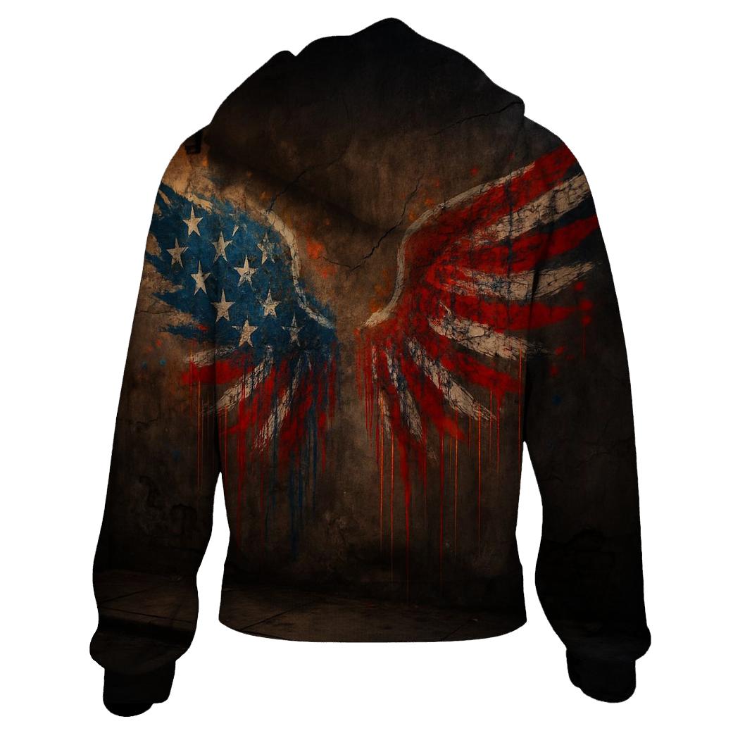 Urban Graffiti Flag Wings hoodie styles