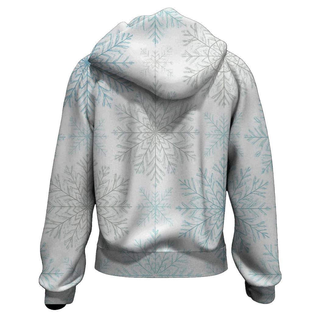Snowflake Kaleidoscope On Icy White hoodie designs
