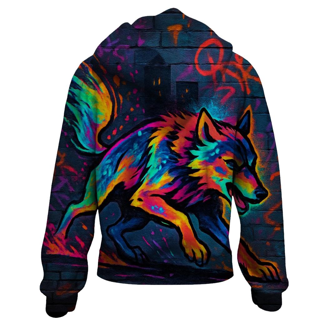 Graffiti Metro Wolf zip-up hoodies