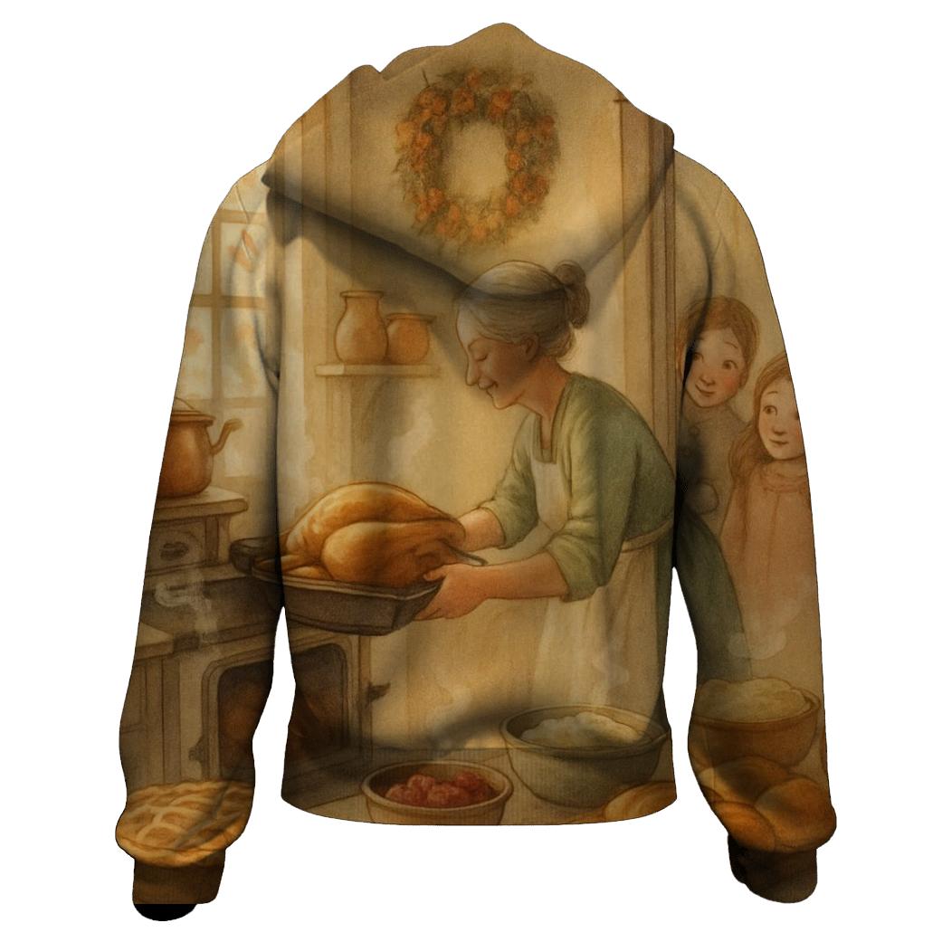 Grandmas Kitchen Thanksgiving Warmth zip-up hoodies