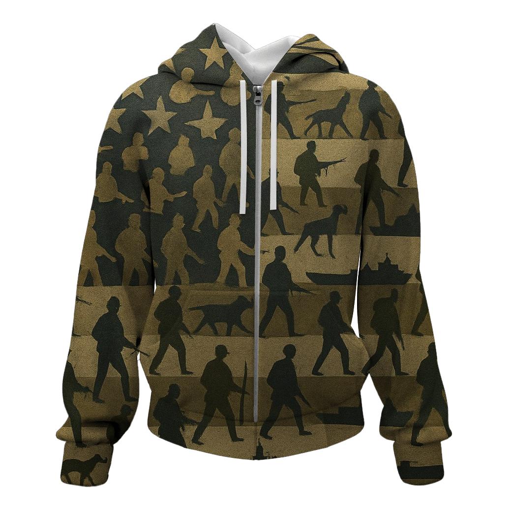 Camouflage Of The Republic zip-up hoodies