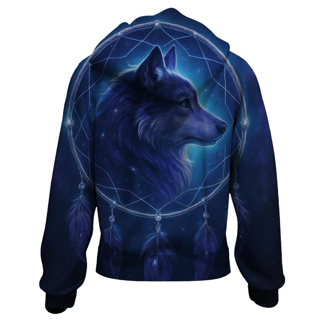 Celestial Dreamcatcher Wolf premium hoodies