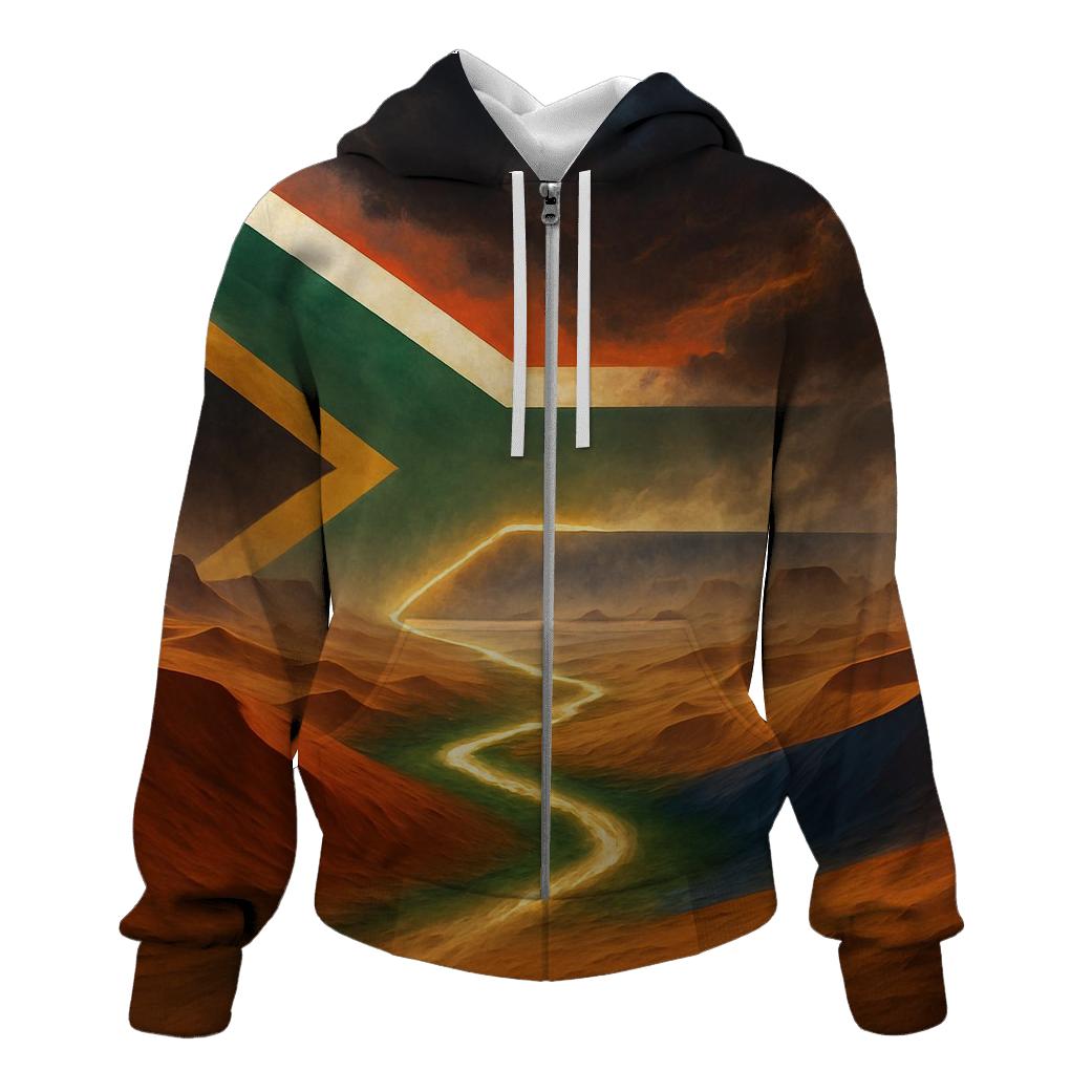 South African Flag Desert Mirage printed hoodies