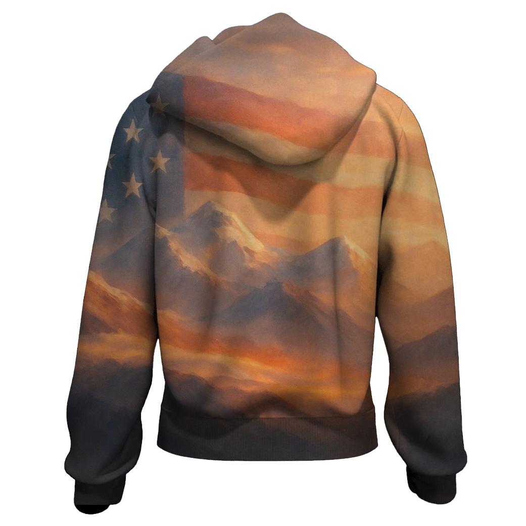 Mountain Dawn Star Spangled Horizon embroidered hoodies