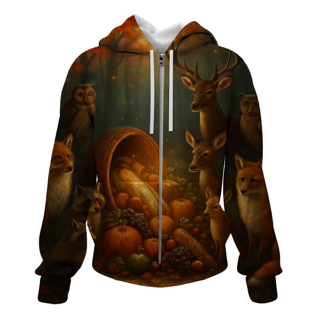 Enchanted Forest Cornucopia Circle lightweight hoodies