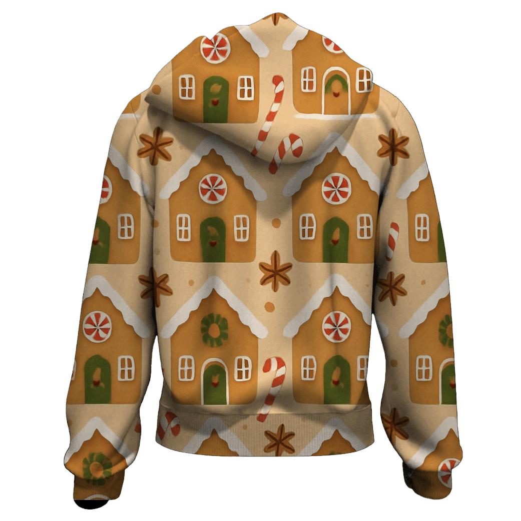 Gingerbread Village Tiles On Soft Beige designer hoodies