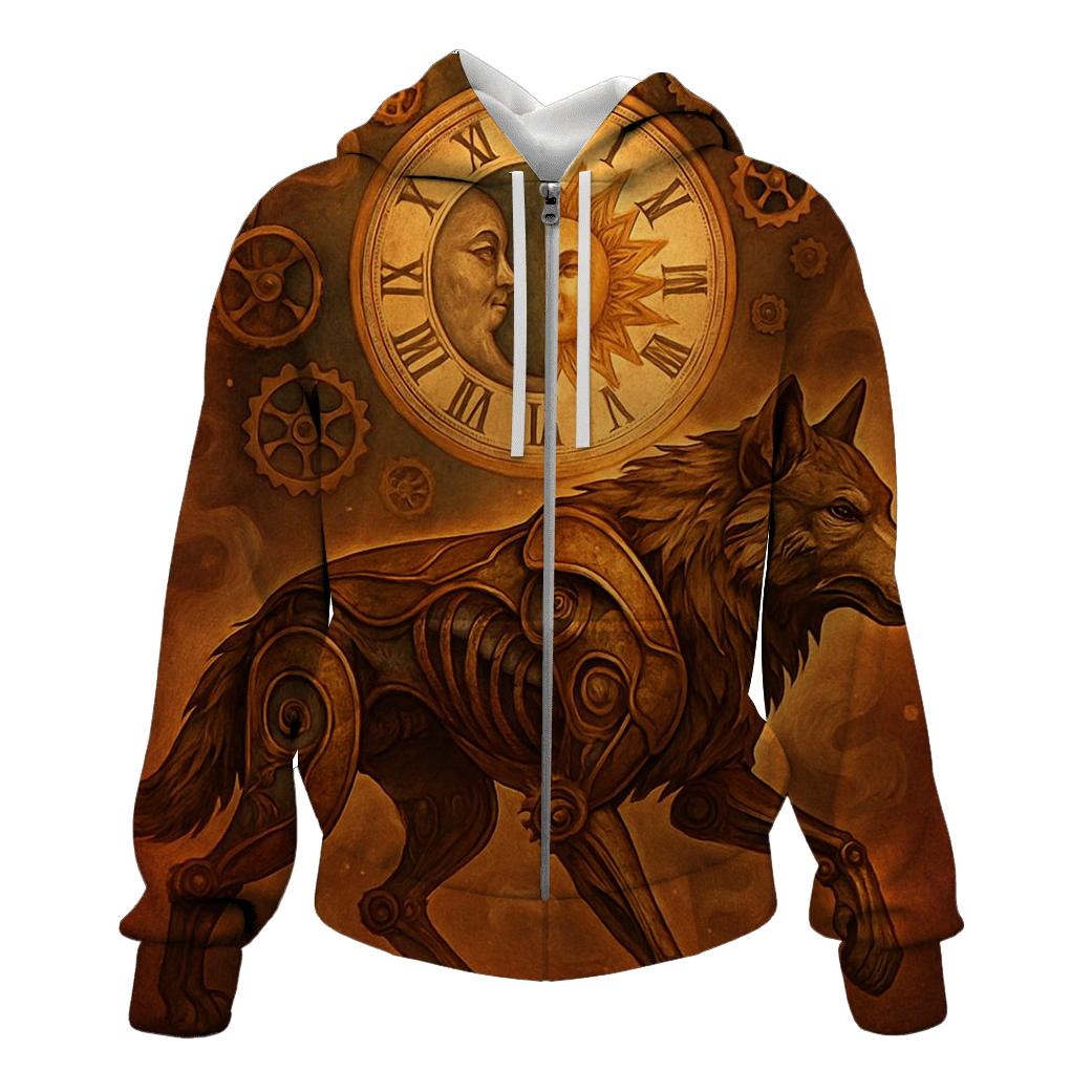 Clockwork Dusk Wolf pullover hoodies