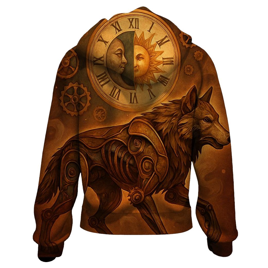 Clockwork Dusk Wolf pullover hoodies