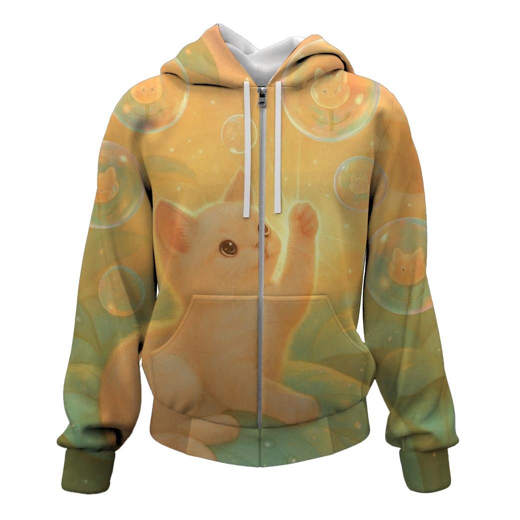 Sunrise Bubble Garden Cat hoodie trends