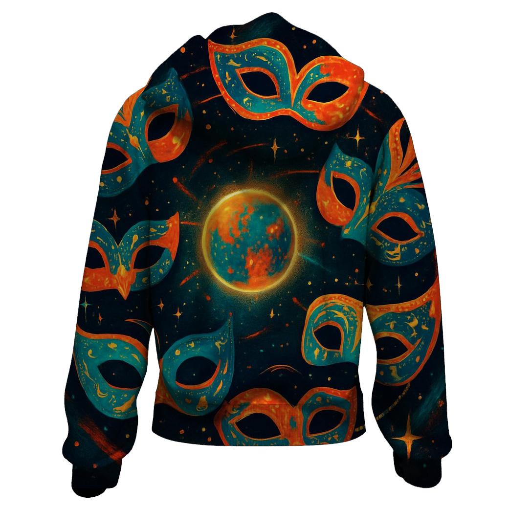 Orbiting Masks Of The Star Carnival embroidered hoodies