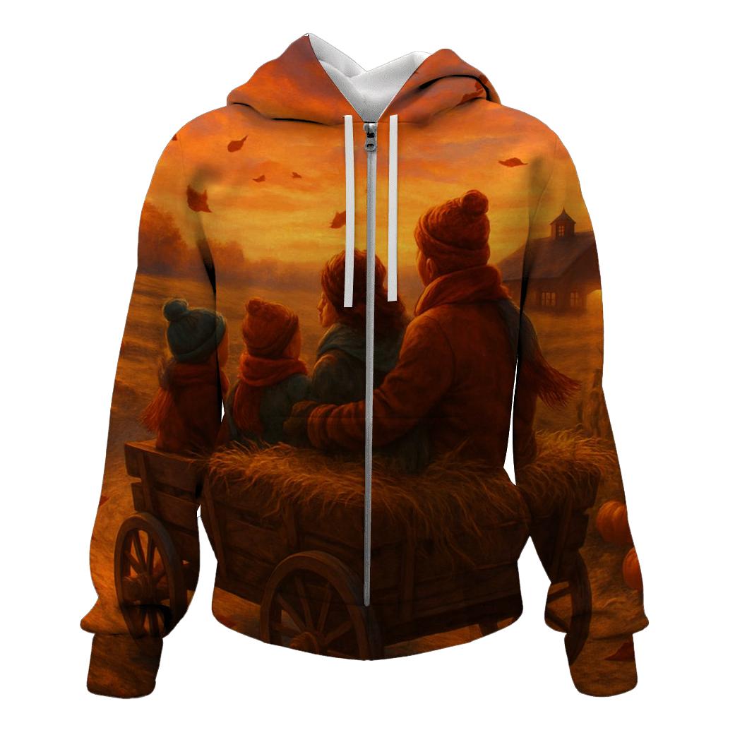 Sunset Hayride To The Harvest Feast hoodie designs