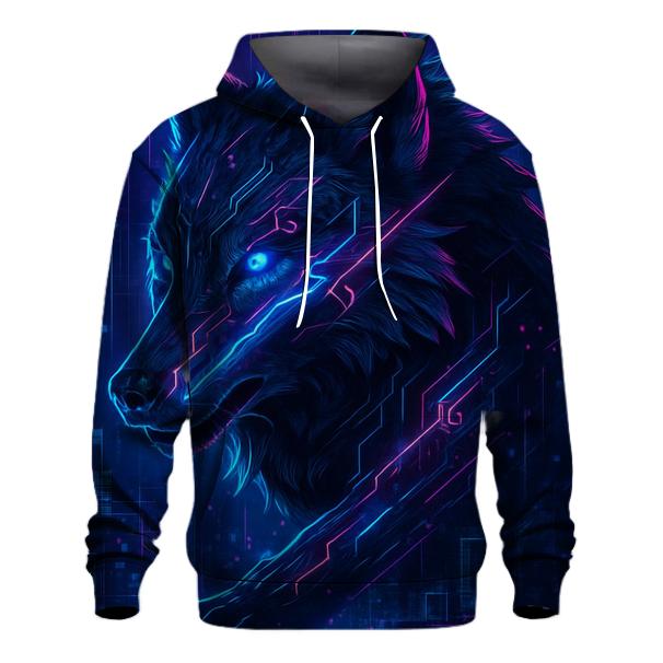 Lunar Circuit Wolf printed hoodies