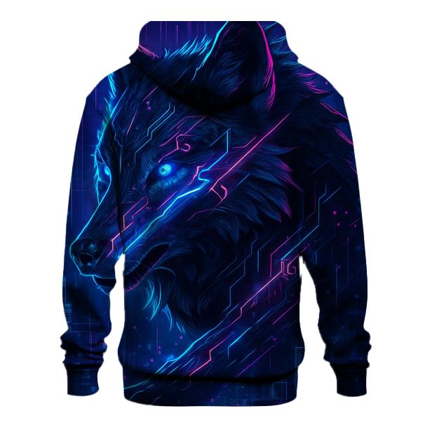 Lunar Circuit Wolf printed hoodies