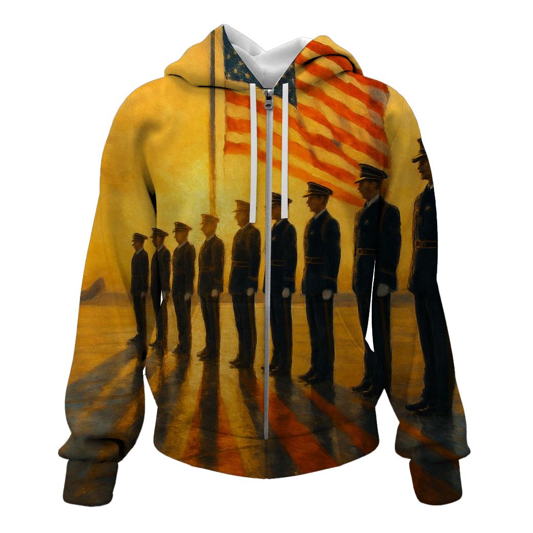 Honor Guard At The Golden Horizon heavyweight hoodies