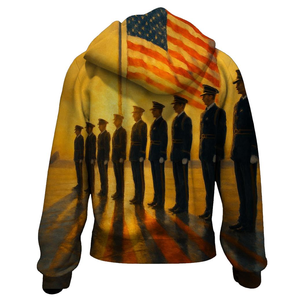 Honor Guard At The Golden Horizon heavyweight hoodies
