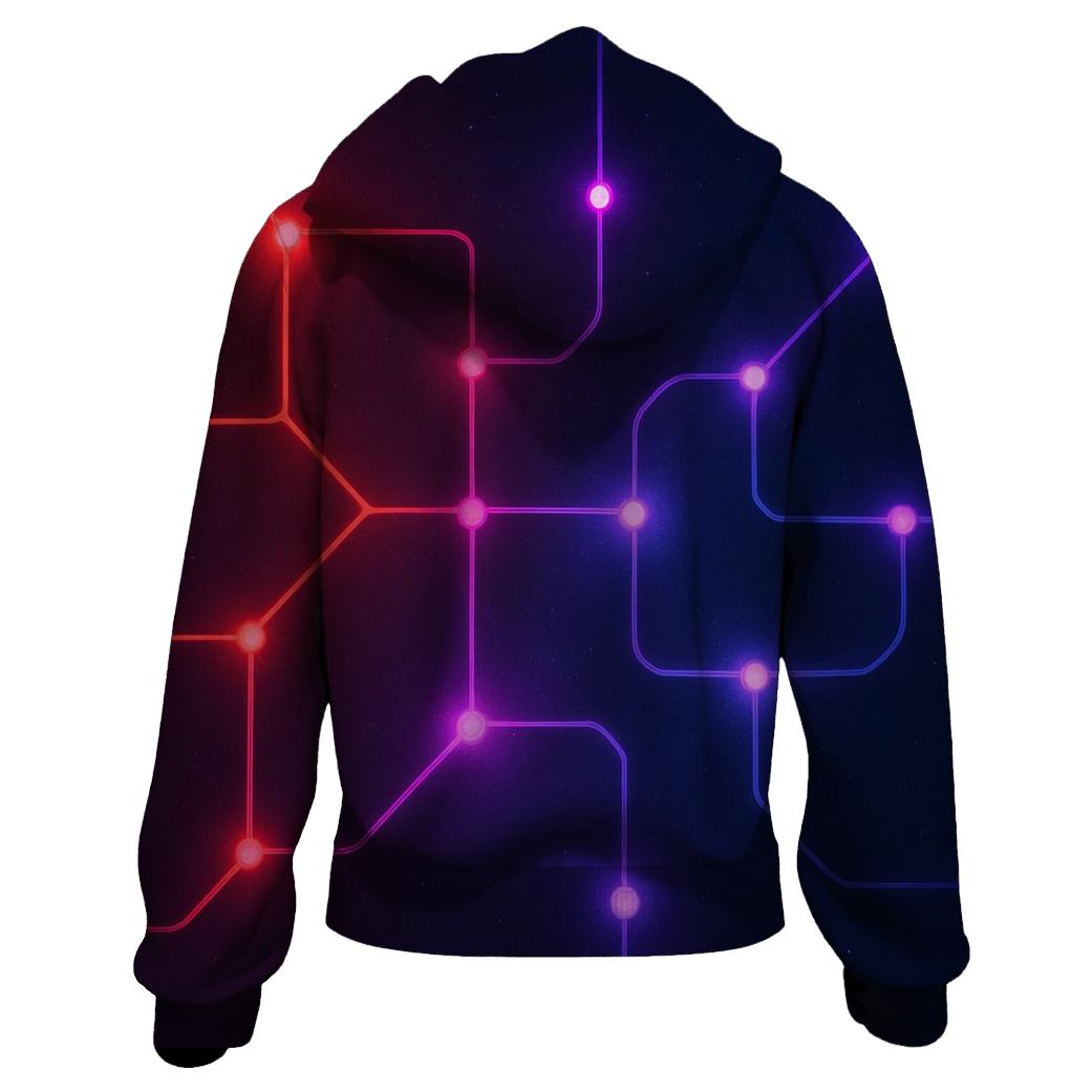Starlit Circuit Gradient Grid custom hoodies