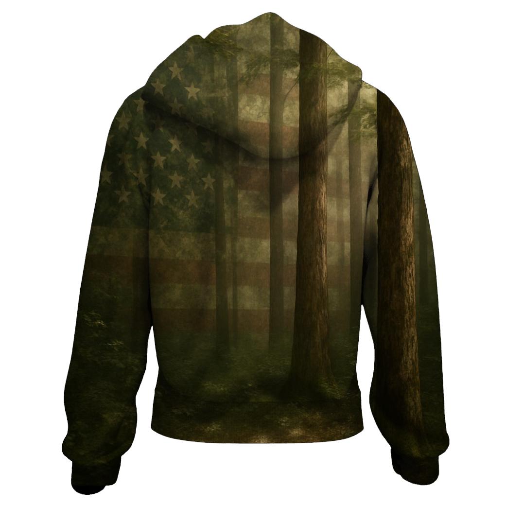 Forest Camouflage Stars Under Canopy lightweight hoodies