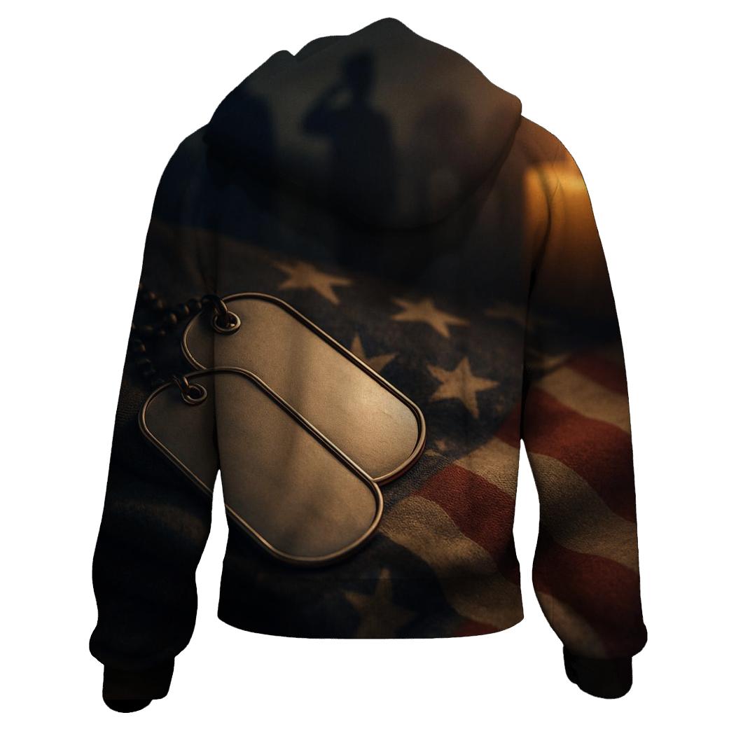 Dog Tags Of A Grateful Nation embroidered hoodies