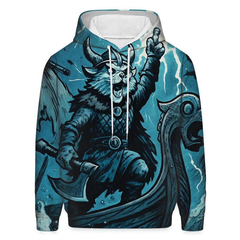 Storm Summoner Viking Cat pullover hoodies