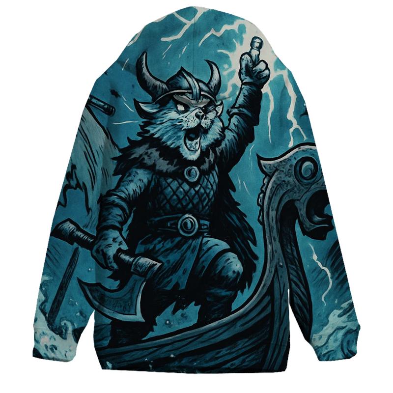 Storm Summoner Viking Cat pullover hoodies