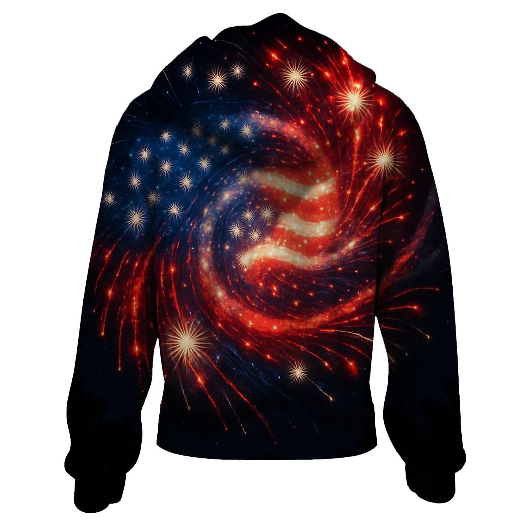 Fireworks Spiral Flag Galaxy designer hoodies
